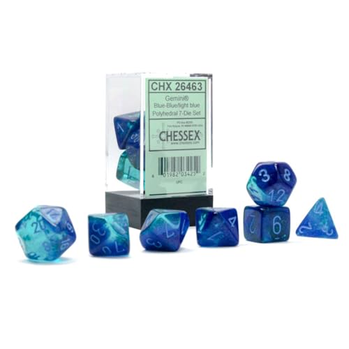 Gemini® Polyhedral Blue-Blue/light blue Luminary™ 7-Die Set von Chessex