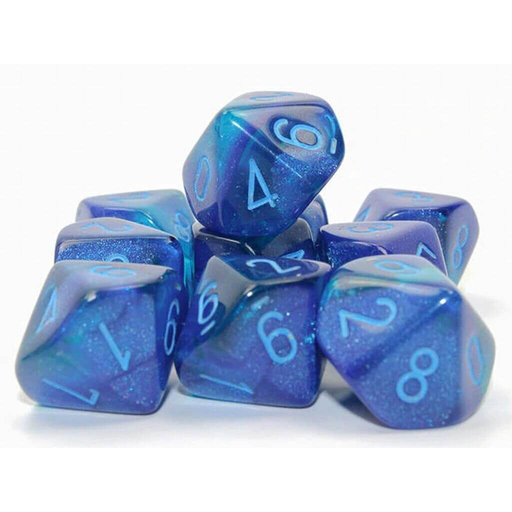 Gemini Polyhedral zehn W10 Set All Blue von Chessex