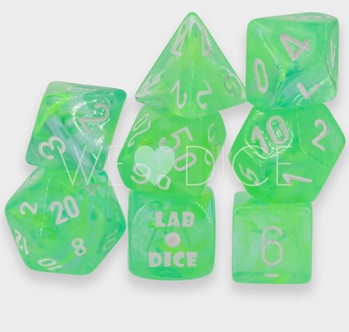 Nebula Gelatinous/White Polyhedral 7-Dice Set (with Bonus die) von Chessex