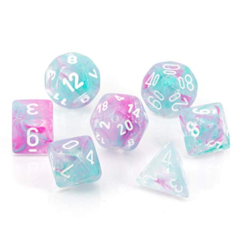 Nebula Polyhedral Wisteria/White Luminary 7-Die Set von Chessex