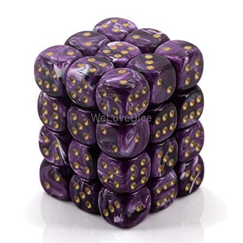 Würfelblock mit 36 D6 Vortex Purple w/Gelb Würfelblock mit 36 D6 Vortex Purple w/Gelb von Chessex