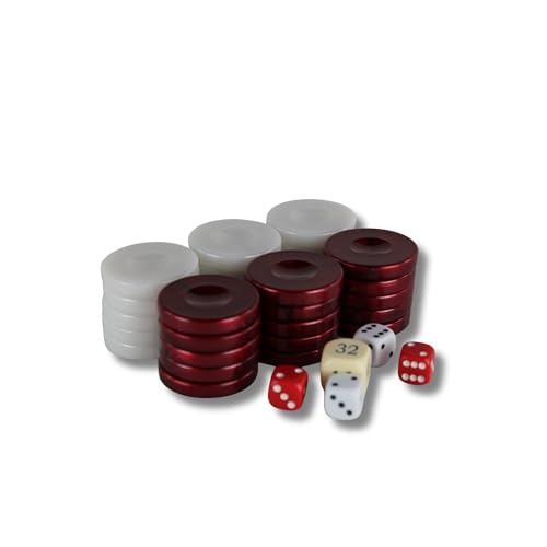 36 mm Acryl Red Pearl Backgammon Stücke von Chessgammon