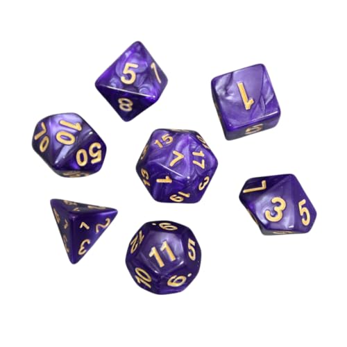 Amethyst lila marmoriertes DND-Würfel-Set, 7-teiliges Würfel-Set, Rollenspielwürfel mit Würfelbeutel Amethyst lila marmoriertes DND-Würfel-Set, 7-teiliges Würfel-Set, Rollenspielwürfel mit Würfelbeutel von Chessgammon