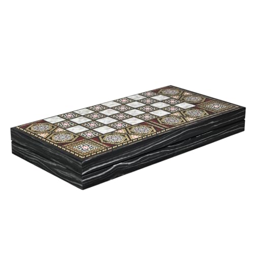 Backgammon-Set aus Holz mit Perlmutt-Design, 50,8 cm Backgammon-Set aus Holz mit Perlmutt-Design, 50,8 cm von Chessgammon