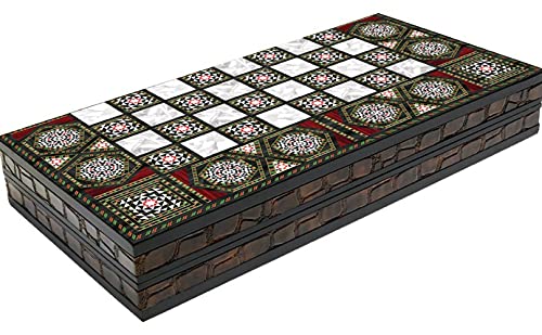 Backgammon-Set aus Holz Perlmutt- 19" Backgammon-Set aus Holz Perlmutt- 19" von Chessgammon