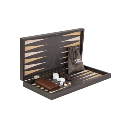 Chessgammon Backgammon-Set aus Kunstleder, rustikales Braun, 48,3 cm, für 2 Spieler ab 12 Jahren von Chessgammon