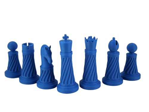 Blaue 3D PLA Acryl Staunton Schachfiguren mit Kordelzugbeutel Blaue 3D PLA Acryl Staunton Schachfiguren mit Kordelzugbeutel von Chessgammon