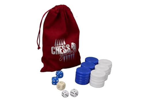 Chessgammon Backgammon-Stücke Acryl blau 26mm von Chessgammon
