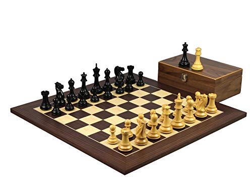 Chessgammon Schachbrett aus Holz für Erwachsene, handgefertigt, große traditionelle Spiele, Macassar-Brett, 50,8 cm, ebonisiert, professionelle Stunton-gewichtete Schachstücke, 9,5 cm von Chessgammon