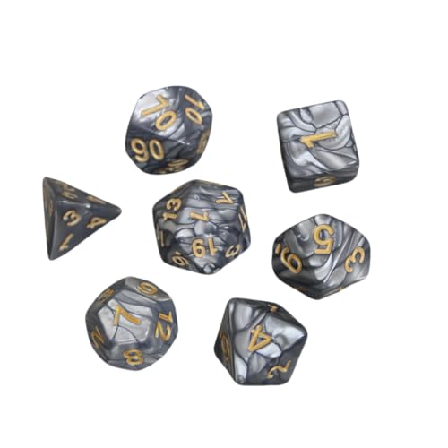 Graphengrau marmoriertes DND-Würfel-Set, 7-teiliges Würfel-Set, Rollenspielwürfel mit Würfelbeutel Graphengrau marmoriertes DND-Würfel-Set, 7-teiliges Würfel-Set, Rollenspielwürfel mit Würfelbeutel von Chessgammon