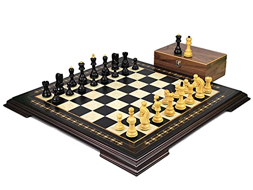 Helena Chess Set Ebonywood 23" Weighted Ebonised Zagreb Staunton Chess Pieces 3.75" von Chessgammon