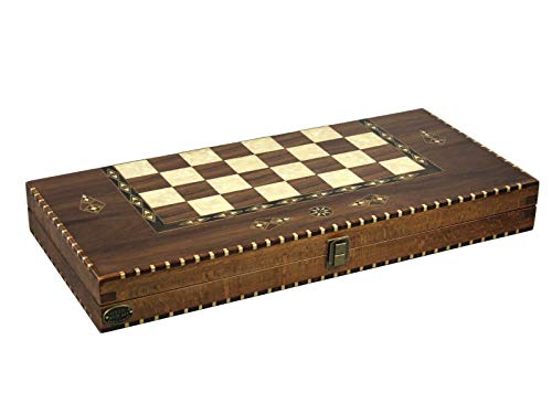 Hölzernes Helena Backgammon-Set Ländlicher Nussbaum - 20" von Chessgammon