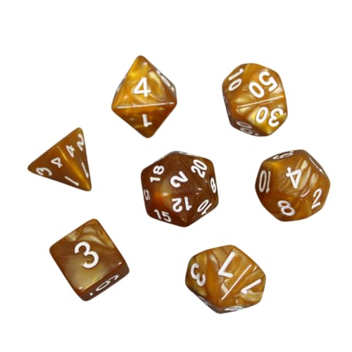 Honiggold marmoriertes DND-Würfel-Set, 7-teiliges Würfel-Set, Rollenspiel-Würfel Honiggold marmoriertes DND-Würfel-Set, 7-teiliges Würfel-Set, Rollenspiel-Würfel von Chessgammon