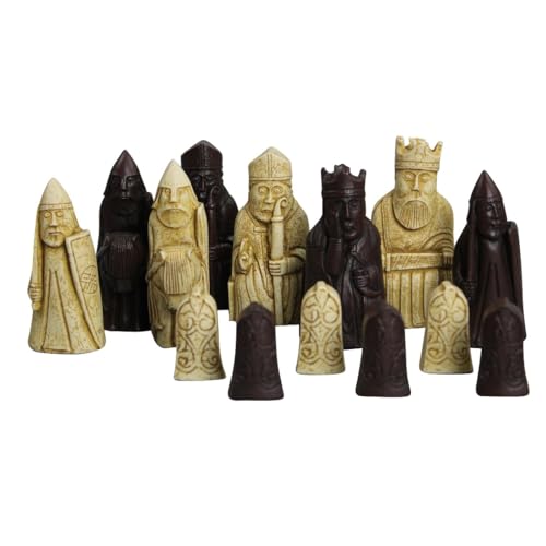 Isle of Lewis I Schachfiguren aus Kunstharz, 8,9 cm, Weiß und Braun Isle of Lewis I Schachfiguren aus Kunstharz, 8,9 cm, Weiß und Braun von Chessgammon