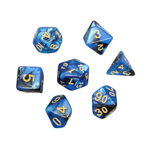 Kobaltblau marmoriertes DND-Würfel-Set, 7-teiliges Würfel-Set, Rollenspielwürfel mit Würfelbeutel Kobaltblau marmoriertes DND-Würfel-Set, 7-teiliges Würfel-Set, Rollenspielwürfel mit Würfelbeutel von Chessgammon