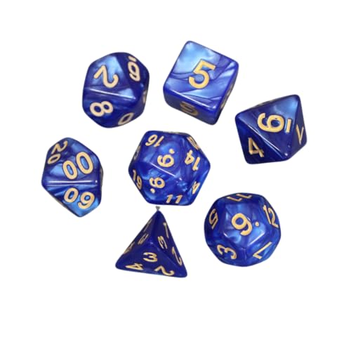Königsblau marmoriertes DND-Würfel-Set, 7-teiliges Würfel-Set, Rollenspielwürfel mit Würfelbeutel Königsblau marmoriertes DND-Würfel-Set, 7-teiliges Würfel-Set, Rollenspielwürfel mit Würfelbeutel von Chessgammon