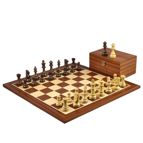 Mahagoni Schachset 53,3 cm mit beschwertem Sheesham Staunton Französischer Ritter Schachfiguren 9,5 cm Mahagoni Schachset 53,3 cm mit beschwertem Sheesham Staunton Französischer Ritter Schachfiguren 9,5 cm von Chessgammon