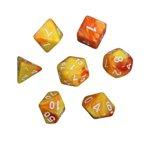 Marmoriertes DND-Würfel-Set, 7-teiliges Würfel-Set, Rollenspielwürfel mit Würfelbeutel von Chessgammon