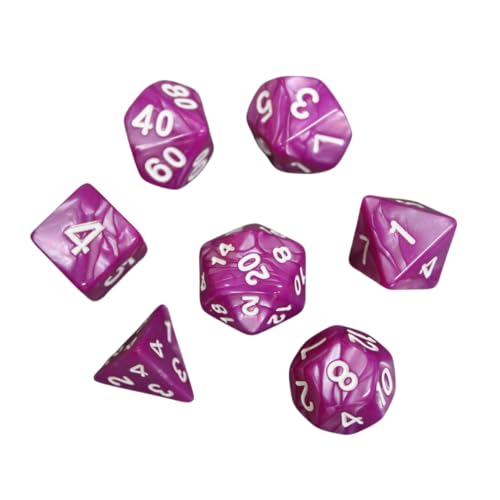 Maulbeerrosa marmoriertes DND-Würfel-Set, 7-teiliges Würfel-Set, Rollenspielwürfel mit Würfelbeutel Maulbeerrosa marmoriertes DND-Würfel-Set, 7-teiliges Würfel-Set, Rollenspielwürfel mit Würfelbeutel von Chessgammon