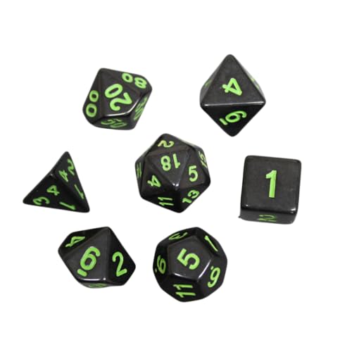 Midnight Black & Neon Green marmoriertes DND-Würfel-Set, 7-teiliges Würfel-Set, Rollenspielwürfel mit Würfelbeutel Midnight Black & Neon Green marmoriertes DND-Würfel-Set, 7-teiliges Würfel-Set, Rollenspielwürfel mit Würfelbeutel von Chessgammon