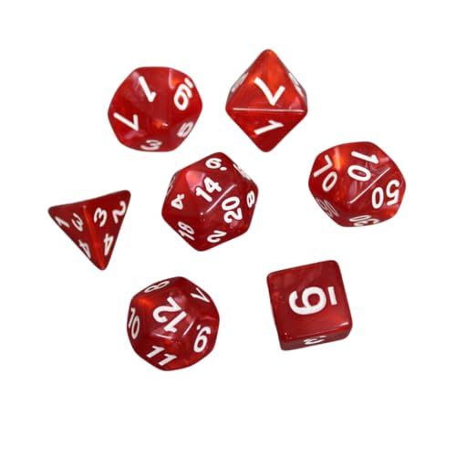 Rosafarbenes marmoriertes DND-Würfel-Set, 7-teiliges Würfel-Set, Rollenspielwürfel mit Würfelbeutel von Chessgammon