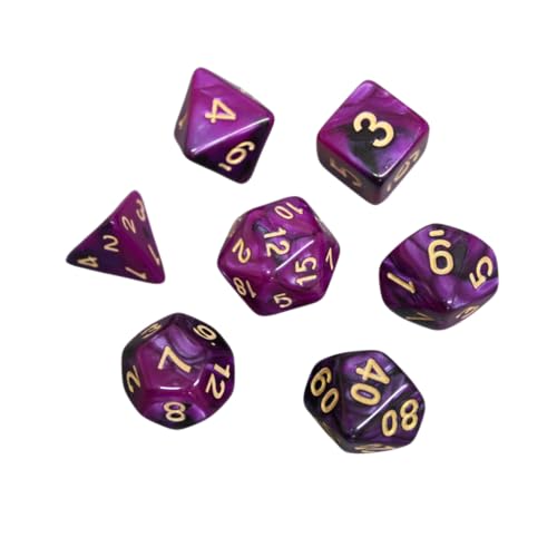 Royal Purple marmoriertes DND-Würfel-Set, 7-teiliges Würfel-Set, Rollenspielwürfel mit Würfelbeutel Royal Purple marmoriertes DND-Würfel-Set, 7-teiliges Würfel-Set, Rollenspielwürfel mit Würfelbeutel von Chessgammon