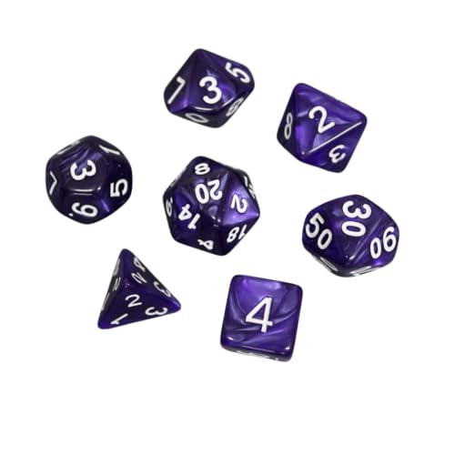 Royal Purple marmoriertes DND-Würfel-Set, 7-teiliges Würfel-Set, Rollenspielwürfel mit Würfelbeutel Royal Purple marmoriertes DND-Würfel-Set, 7-teiliges Würfel-Set, Rollenspielwürfel mit Würfelbeutel von Chessgammon