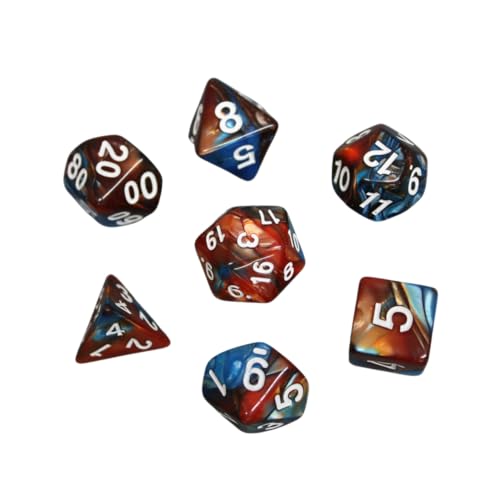 Rustikales DND-Würfel-Set, braun und königsblau, gemischt, marmoriert, 7-teiliges Würfel-Set, Rollenspielwürfel mit Würfelbeutel Rustikales DND-Würfel-Set, braun und königsblau, gemischt, marmoriert, 7-teiliges Würfel-Set, Rollenspielwürfel mit Würfelbeutel von Chessgammon