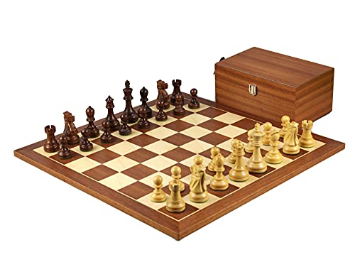 Schachspiel aus Holz Mahagoni Brett 21" Gewichtete Sheesham Reykjavik Staunton Schachfiguren 3.75" von Chessgammon