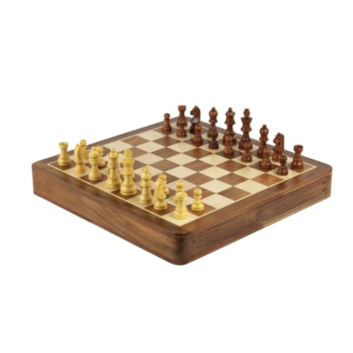 Schachspiel aus massivem Holz, quadratisch, 35,6 cm Schachspiel aus massivem Holz, quadratisch, 35,6 cm von Chessgammon