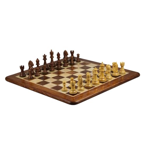 Sheesham Schach-Set mit flachem Sheesham-Schachbrett, 50,8 cm und Sheesham-König, Braut-Schachfiguren, 9,5 cm Sheesham Schach-Set mit flachem Sheesham-Schachbrett, 50,8 cm und Sheesham-König, Braut-Schachfiguren, 9,5 cm von Chessgammon