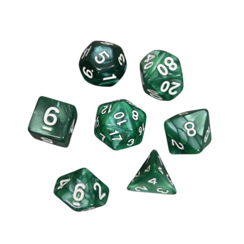 Türkisgrün marmoriertes DND-Würfel-Set, 7-teiliges Würfel-Set, Rollenspielwürfel mit Würfelbeutel Türkisgrün marmoriertes DND-Würfel-Set, 7-teiliges Würfel-Set, Rollenspielwürfel mit Würfelbeutel von Chessgammon