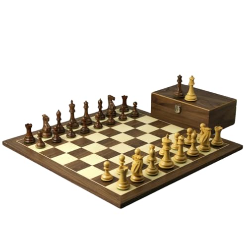 Walnuss-Schach-Set, 53,3 cm, mit gewichteter Sheesham-Morphy-Serie, professionelle Staunton-Schachfiguren, 9,5 cm Walnuss-Schach-Set, 53,3 cm, mit gewichteter Sheesham-Morphy-Serie, professionelle Staunton-Schachfiguren, 9,5 cm von Chessgammon