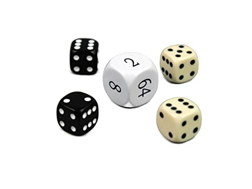 Würfelset mit Doppelwürfeln, Weiß Würfelset mit Doppelwürfeln, Weiß von Chessgammon