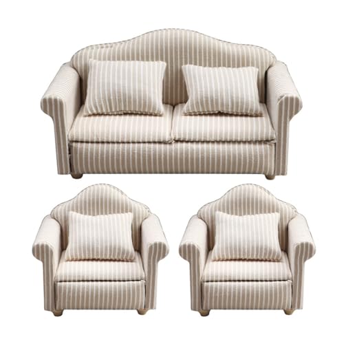 1:12 Elegantes Miniatur Wohnzimmer Sofa Mit Kissenmöbel Für Puppenhäuser Die Leicht Zu Reinigen Ideal Für Kinder 1:12 Elegantes Miniatur Wohnzimmer Sofa Mit Kissenmöbel Für Puppenhäuser Die Leicht Zu Reinigen Ideal Für Kinder von Chevnzev