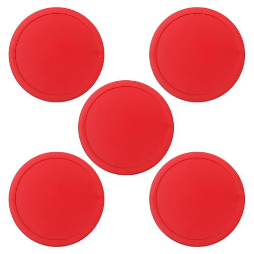 Chevnzev 5pcs Home Air Hockey Pucks 3 Zoll Schwerer Ersatzplastik Runde Für Spielzimmer Spiele Tisch Plastikrunde Pucks von Chevnzev
