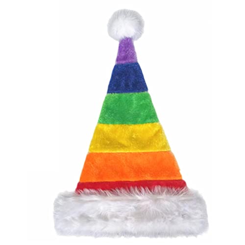 Chevnzev Carnival Santa Verdickte Mit Regenbogenfarbe Erwachsener Warmes Samt Weihnachtshüte Für Frauen Männer Kinder Geschenk Chevnzev Carnival Santa Verdickte Mit Regenbogenfarbe Erwachsener Warmes Samt Weihnachtshüte Für Frauen Männer Kinder Geschenk von Chevnzev