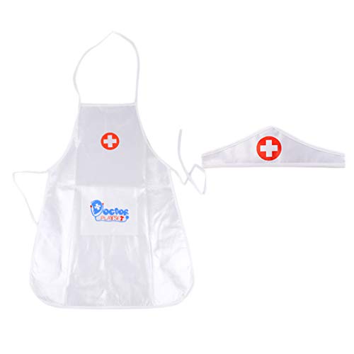 Chevnzev Kinderarzt Krankenschwester Cosplay Kostüm Schürze Mit Kopfschmuck Hat Halloween Uniformen Chevnzev Kinderarzt Krankenschwester Cosplay Kostüm Schürze Mit Kopfschmuck Hat Halloween Uniformen von Chevnzev
