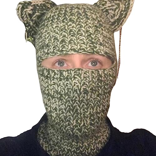 Chevnzev Lustige Gestrickte Mütze Halloween Bunte Regenbogenbären Kostüm Party Cosplay Katze Party Hüte von Chevnzev
