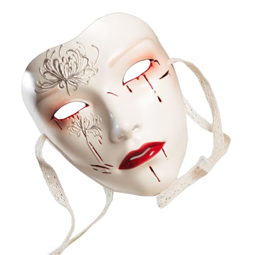 Chevnzev Masquerade Maske Hand Bemaltes Gesicht Für Frauen Männer Cosplay Partyfotografie Requisiten Halloween Dekoration Einzigartige Maske von Chevnzev