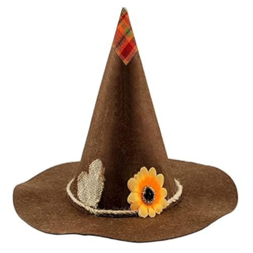 Chevnzev Scarecrow Halloween Hexenhut Erwachsener Zauberer Magican Halloween New Year Halloween Vogelscheuche Kostüm von Chevnzev