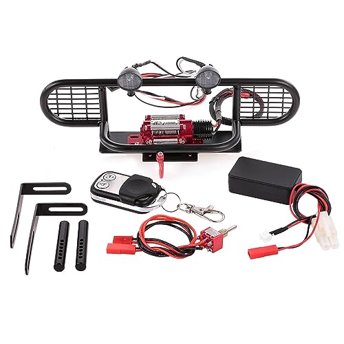 Chevnzev Upgrade Metal Front Stoßstange & Winde Mit Searchlight Toy Ersatzrealistische CAR ACCS Für 1/10 D90 D110 Chevnzev Upgrade Metal Front Stoßstange & Winde Mit Searchlight Toy Ersatzrealistische CAR ACCS Für 1/10 D90 D110 von Chevnzev