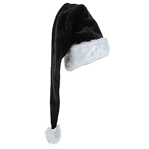 Chevnzev Weihnachten Samt Weihnachtsmütze Unisex Komfortable Klassische Klassische Schwarze Und Weiße Erwachsene Und Kinder Weihnachtshut Für Weihnachten Holiday Party von Chevnzev