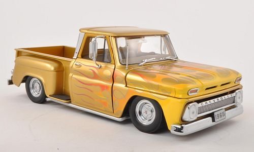 Chevrolet C-10 Stepside Pick Up Low Rider, gold/Dekor, 1965, Modellauto, Fertigmodell, Sun Star 1:18 von Chevrolet