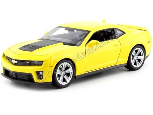 Chevrolet Camaro ZL1, gelb/matt-schwarz, 2012, Modellauto, Fertigmodell, Welly 1:24 von Chevrolet