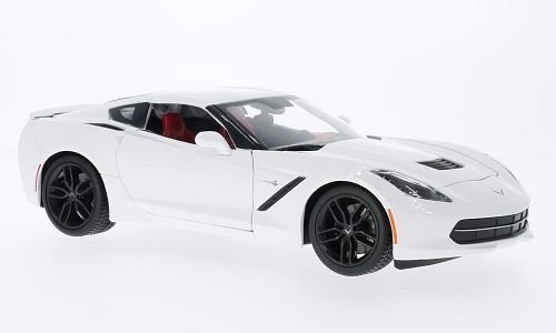 Chevrolet Corvette Stingray Z51 (C7) , weiss, 2014, Modellauto, Fertigmodell, Maisto 1:18 von Chevrolet