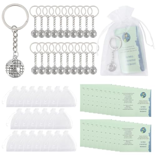 Chewtoyo Geschenk-Set für Mitarbeiter, 60 Stück: Karten, Globus-Schlüsselanhänger, weiße Kordelzugbeutel und Andenken für Kollegen und Mitarbeiter Chewtoyo Geschenk-Set für Mitarbeiter, 60 Stück: Karten, Globus-Schlüsselanhänger, weiße Kordelzugbeutel und Andenken für Kollegen und Mitarbeiter von Chewtoyo