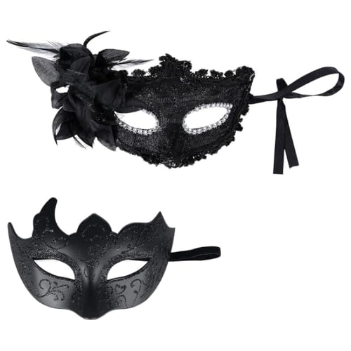 Funkelnde Maskenmasken für Paare, glitzernde schwarze Spitze, Strass, Kunststoff, Halloween-Masken für Männer und Frauen Funkelnde Maskenmasken für Paare, glitzernde schwarze Spitze, Strass, Kunststoff, Halloween-Masken für Männer und Frauen von Chewtoyo