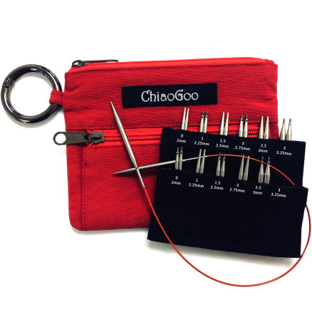 ChiaoGoo Lace Twist Shorties Auswechselbares Rundnadelset Edelstahl 23-25-30-29-31-35 cm 2-3,25 mm 6 Größen von ChiaoGoo