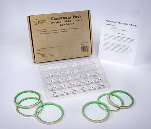 chibitronics Klassenzimmer Pack der Schaltung, 30 Rot, 30 Gelb und 30 Blau LED Aufkleber von Chibitronics